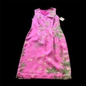 New Vintage Connie Robertson pink silk midi floral dress